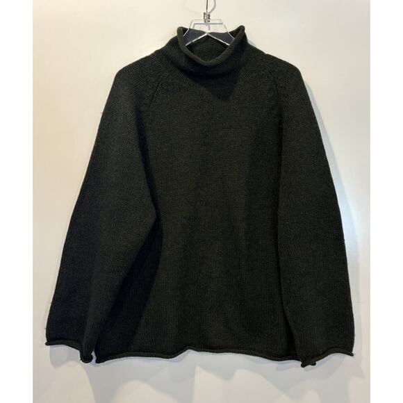 Vintage J Crew Sweater Mens Dark Green Roll Neck Wool Fisherman Oarsman XXL - Picture 1 of 4